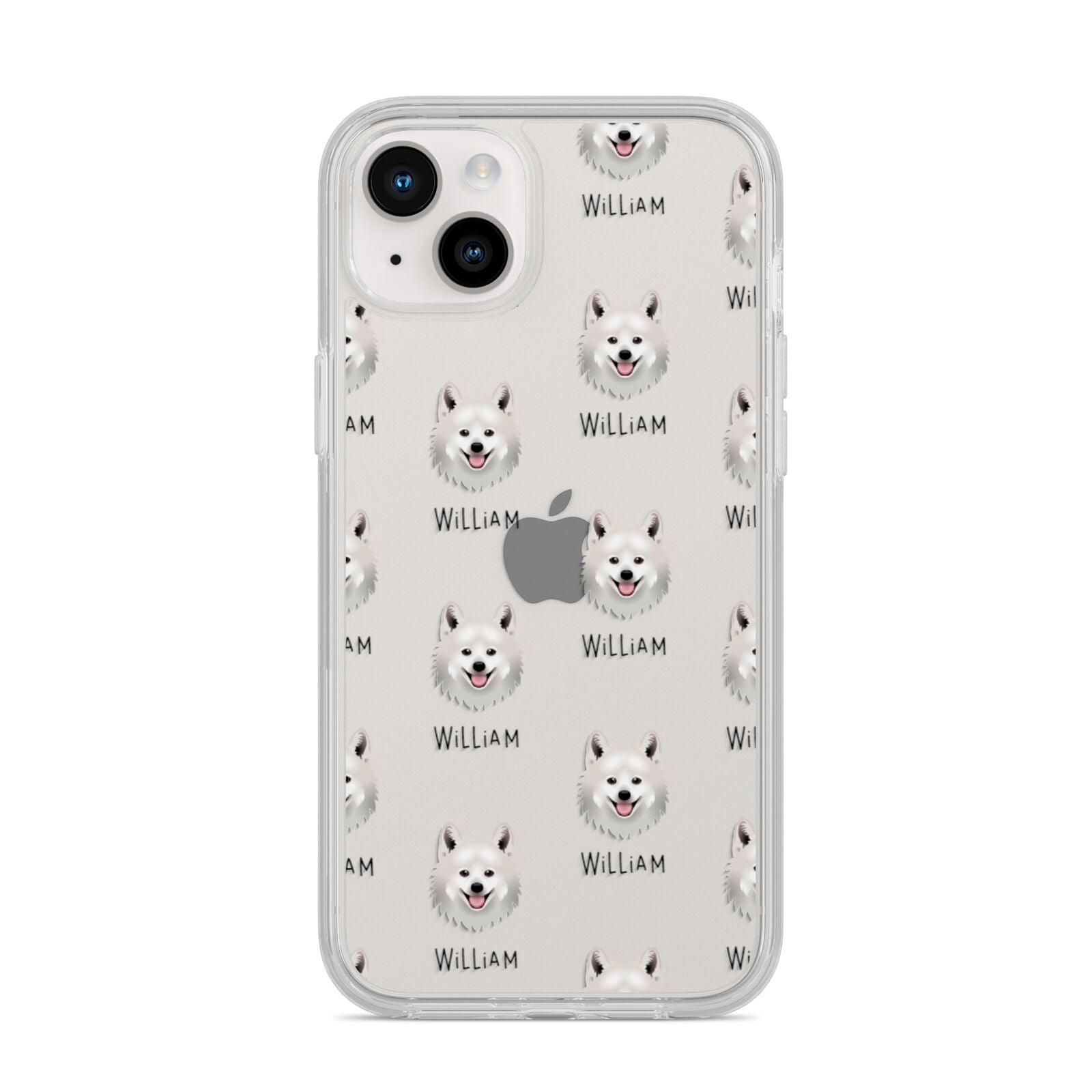 Japanese Spitz Icon with Name iPhone 14 Plus Clear Tough Case Starlight