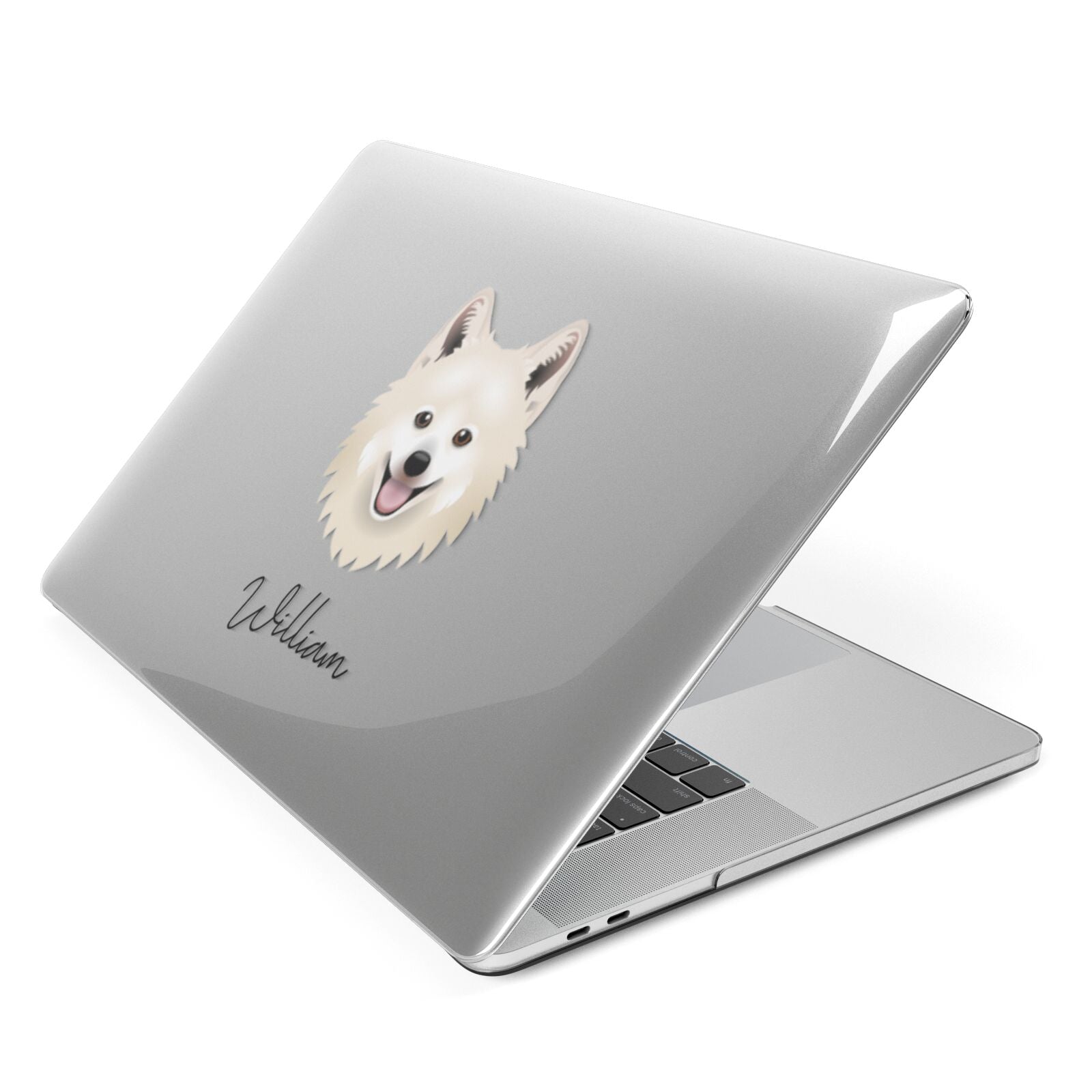 Japanese Spitz Personalised Apple MacBook Case Side View