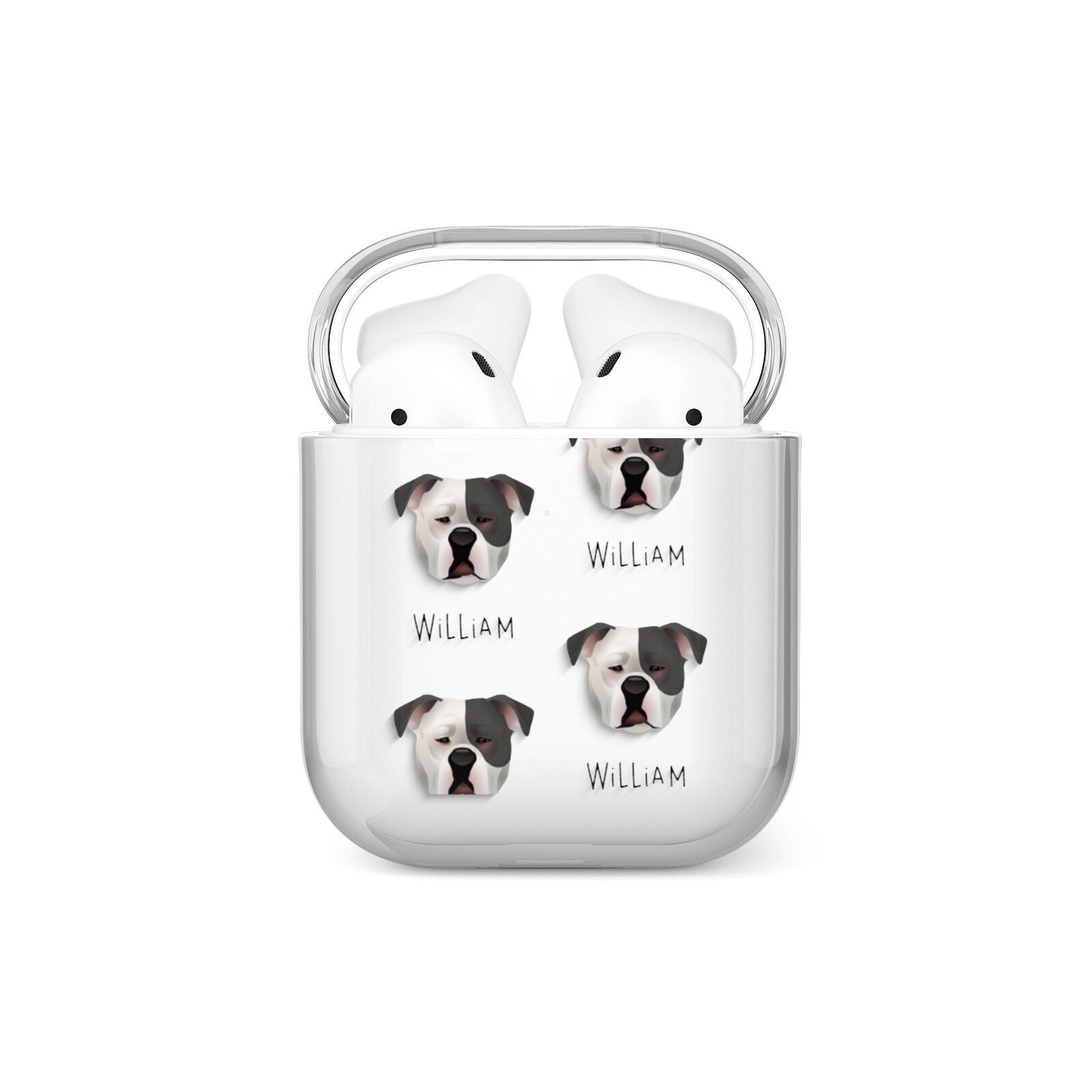 Johnson American Bulldog Icon with Name AirPods Case