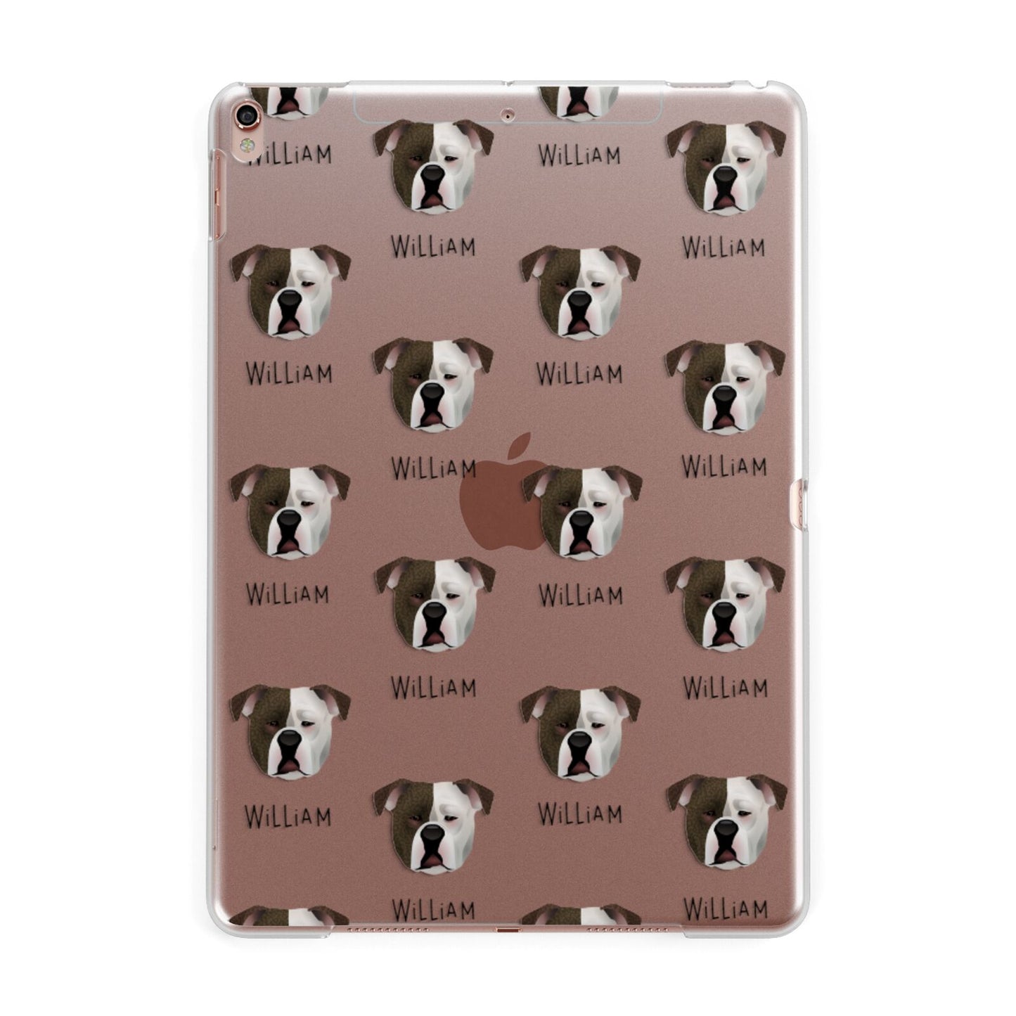 Johnson American Bulldog Icon with Name Apple iPad Rose Gold Case