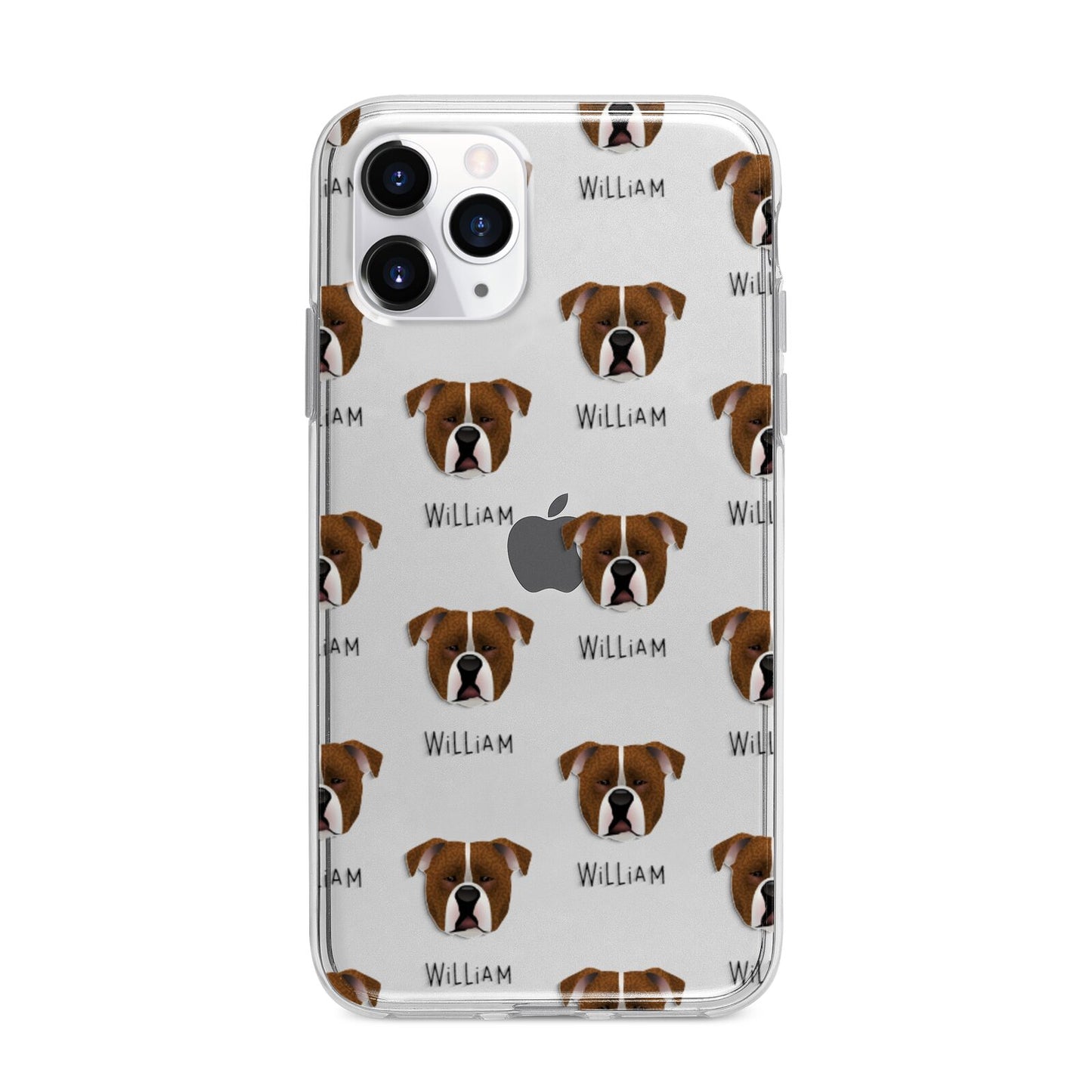 Johnson American Bulldog Icon with Name Apple iPhone 11 Pro Max in Silver with Bumper Case