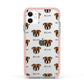 Johnson American Bulldog Icon with Name Apple iPhone 11 in White with Pink Impact Case