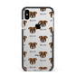 Johnson American Bulldog Icon with Name Apple iPhone Xs Max Impact Case Black Edge on Silver Phone
