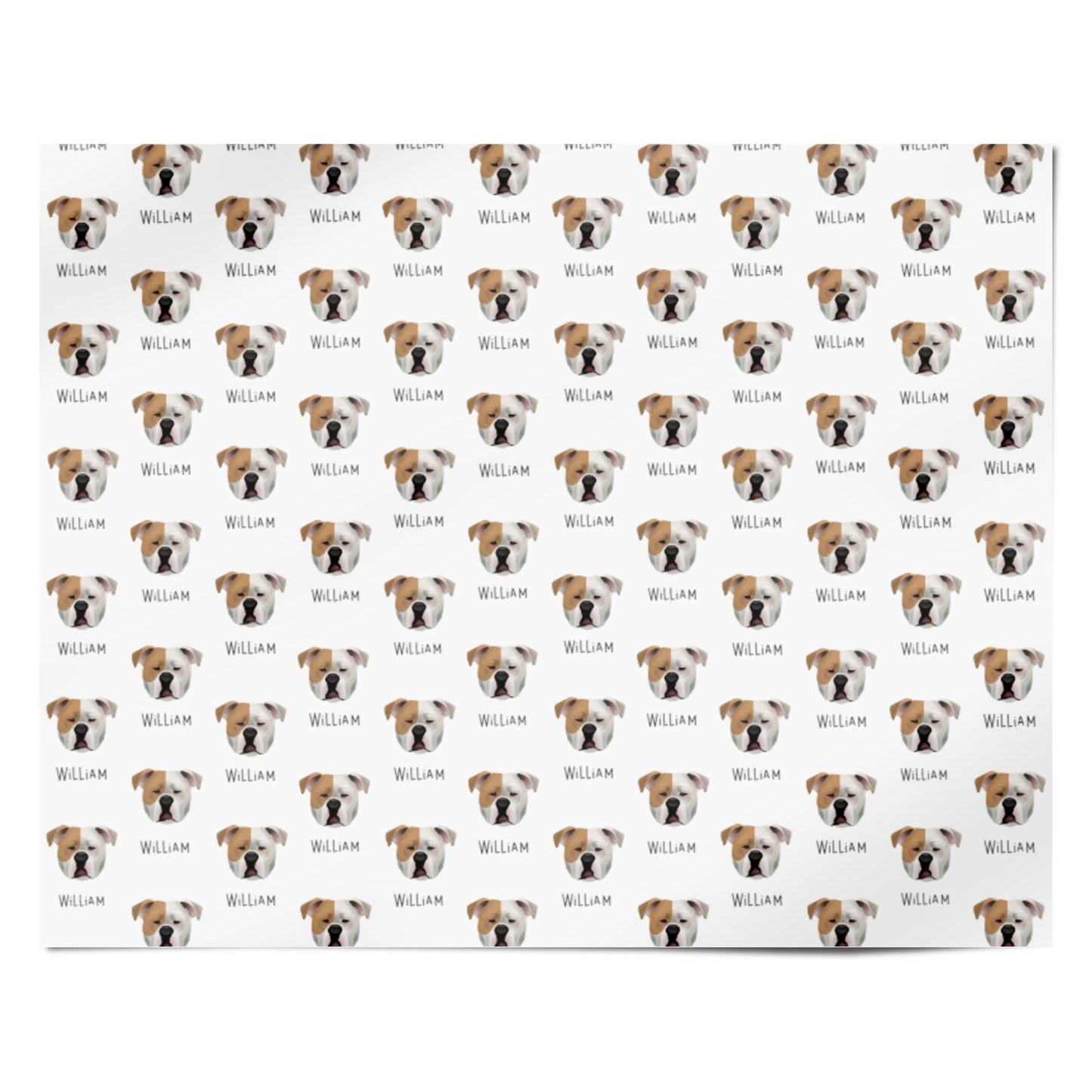 Johnson American Bulldog Icon with Name Personalised Wrapping Paper Alternative