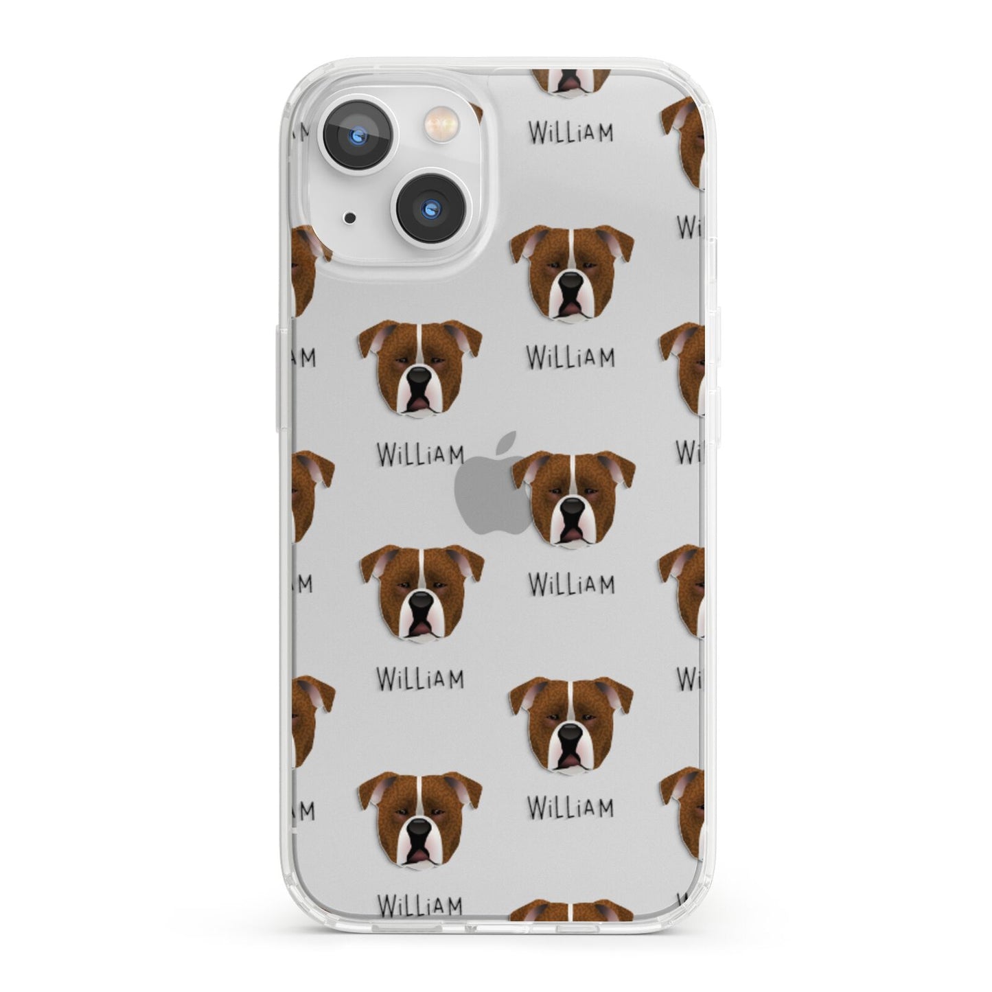 Johnson American Bulldog Icon with Name iPhone 13 Clear Bumper Case
