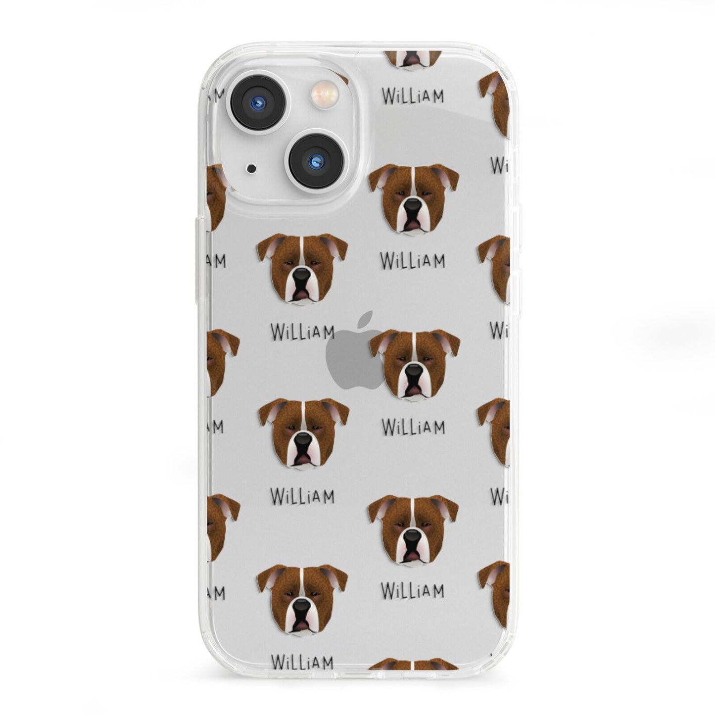 Johnson American Bulldog Icon with Name iPhone 13 Mini Clear Bumper Case