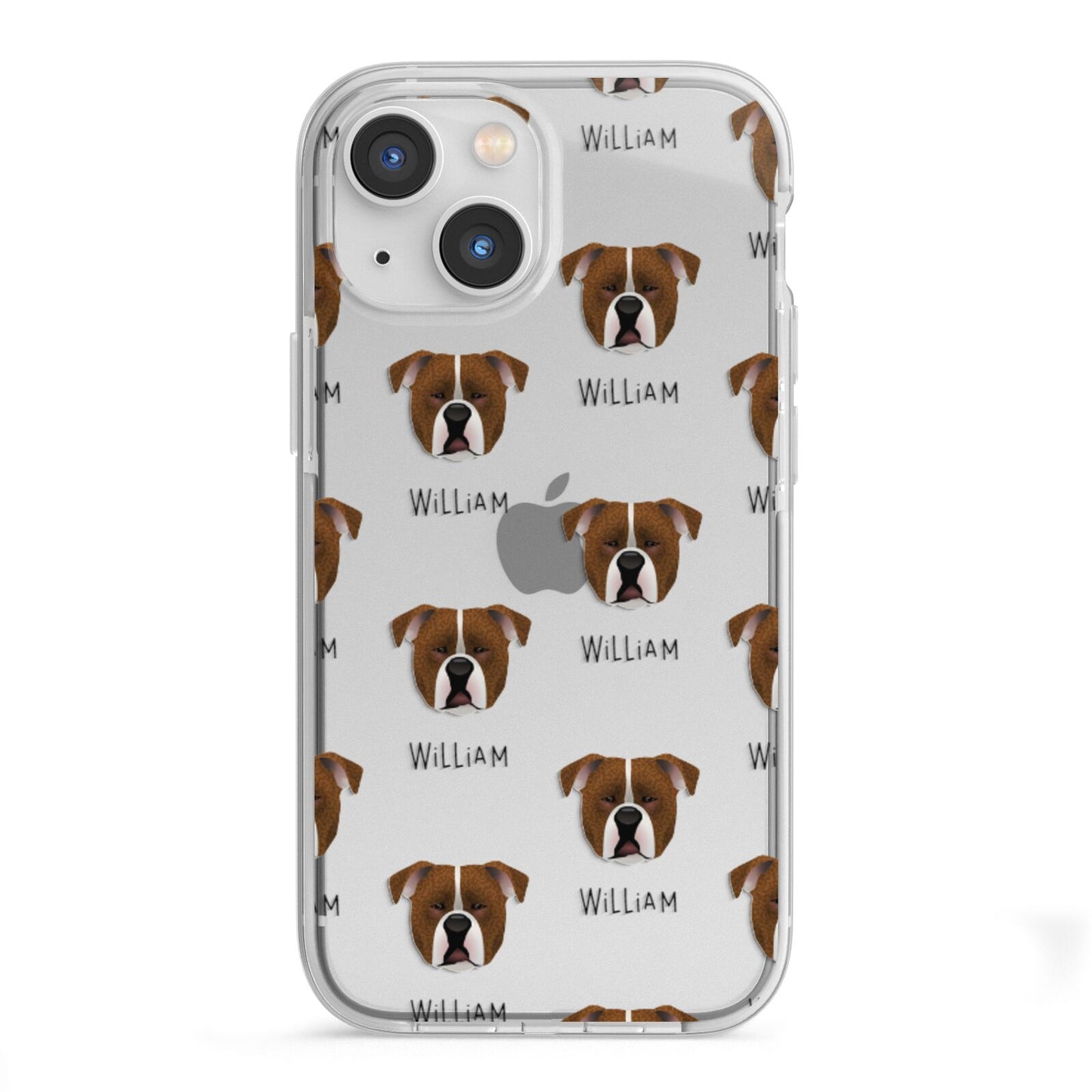 Johnson American Bulldog Icon with Name iPhone 13 Mini TPU Impact Case with White Edges