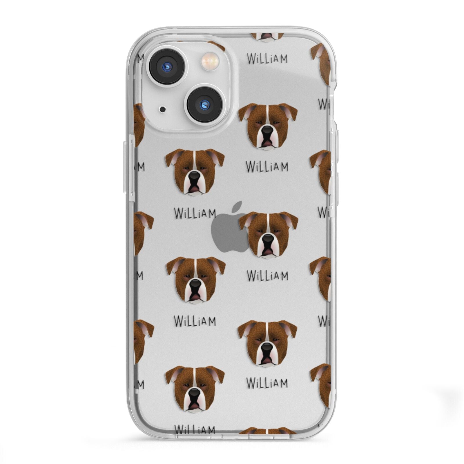 Johnson American Bulldog Icon with Name iPhone 13 Mini TPU Impact Case with White Edges
