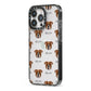 Johnson American Bulldog Icon with Name iPhone 13 Pro Black Impact Case Side Angle on Silver phone