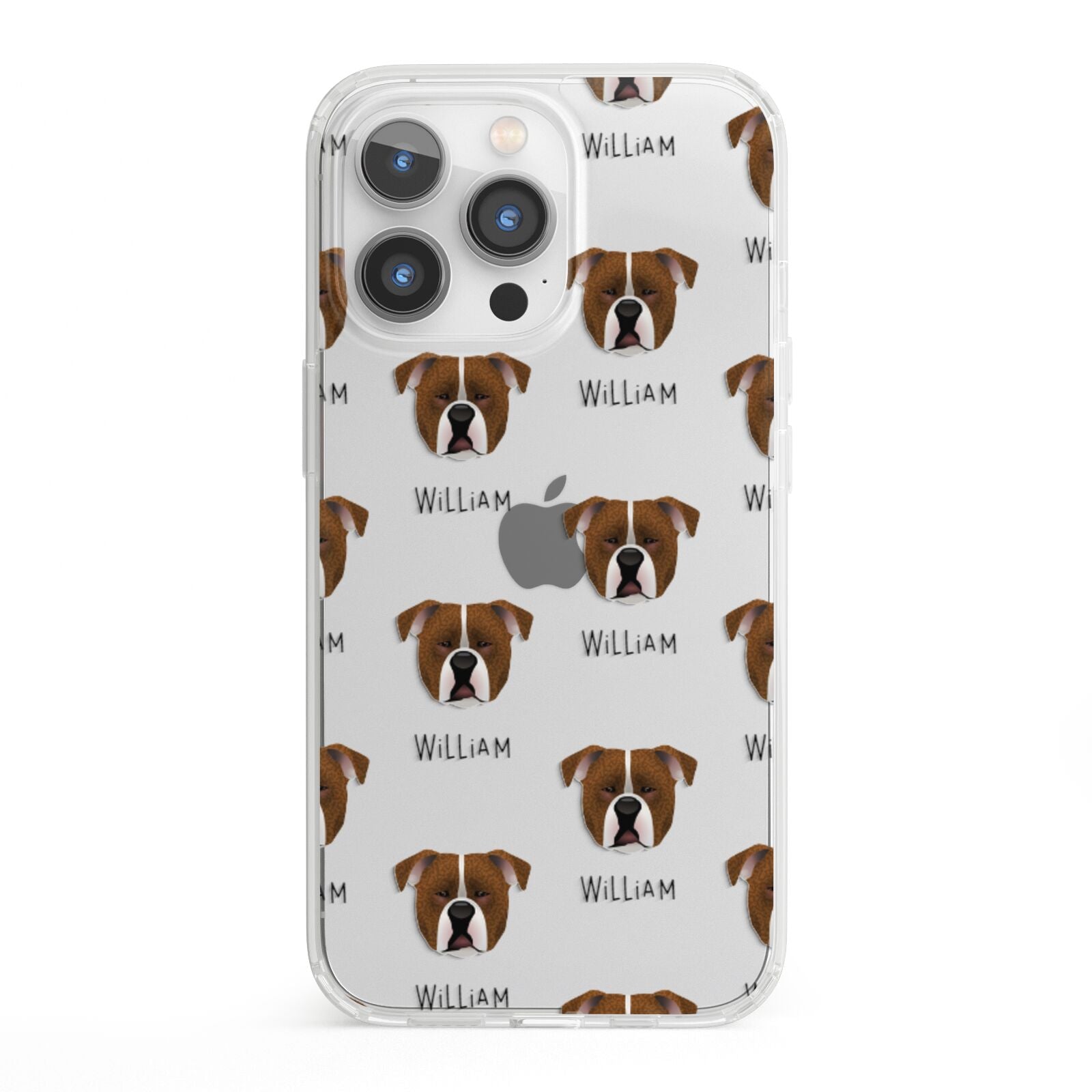 Johnson American Bulldog Icon with Name iPhone 13 Pro Clear Bumper Case