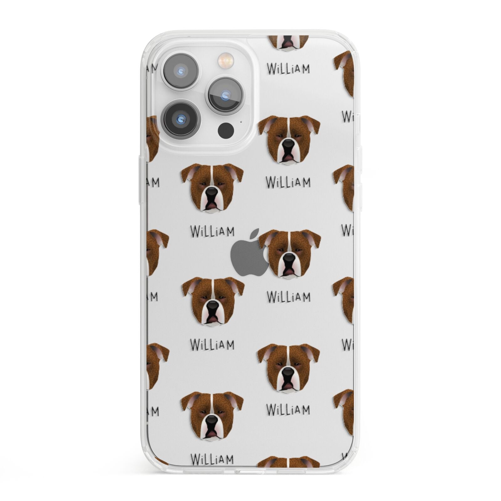 Johnson American Bulldog Icon with Name iPhone 13 Pro Max Clear Bumper Case