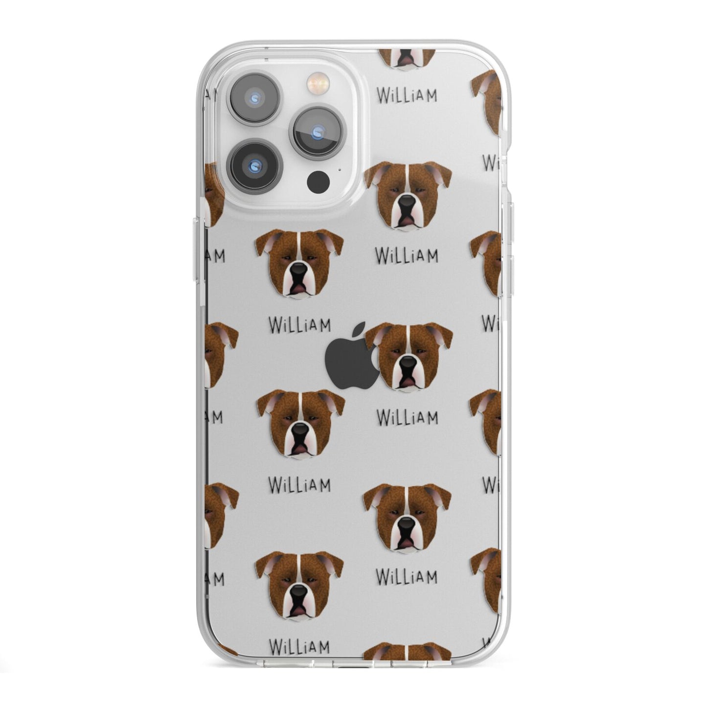 Johnson American Bulldog Icon with Name iPhone 13 Pro Max TPU Impact Case with White Edges