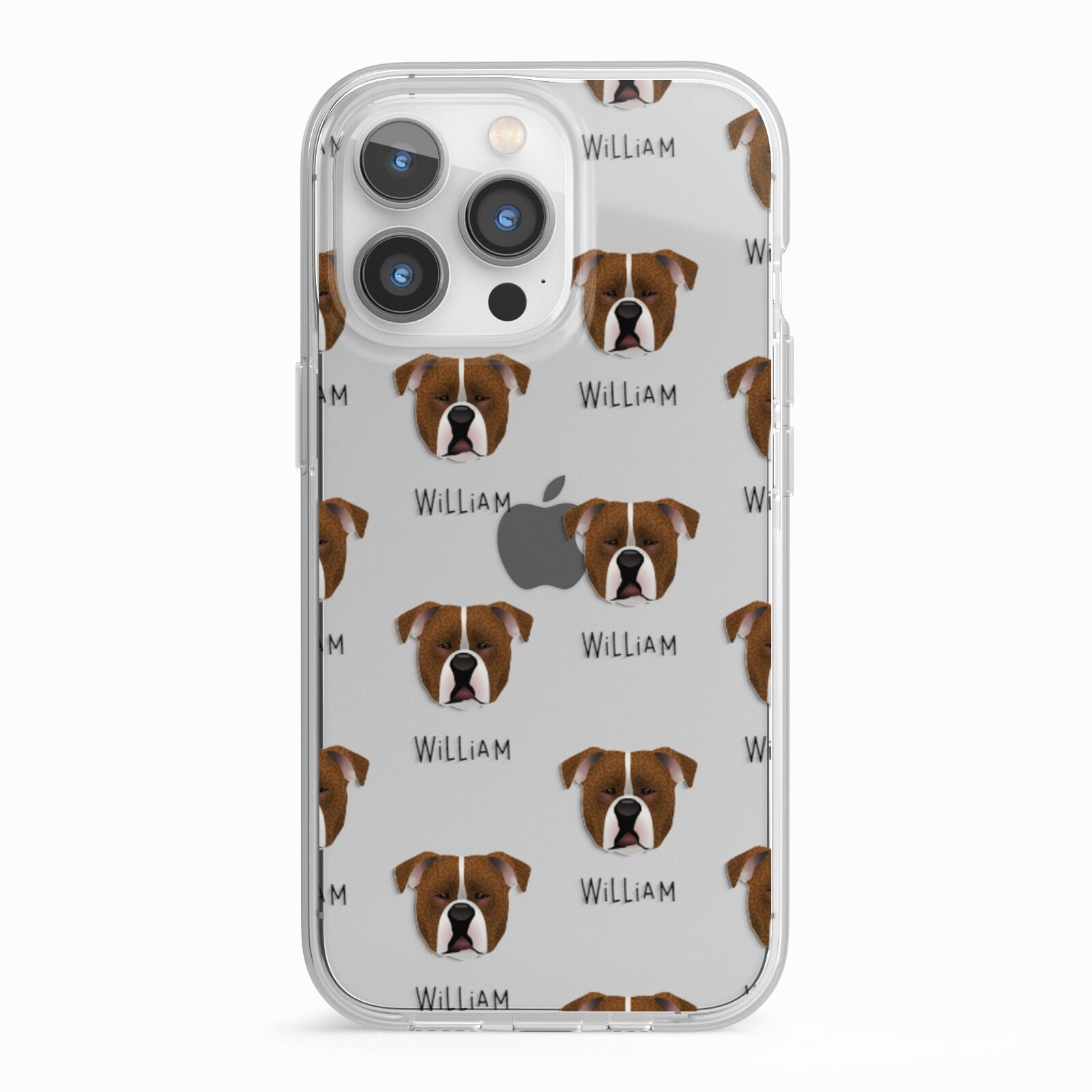 Johnson American Bulldog Icon with Name iPhone 13 Pro TPU Impact Case with White Edges