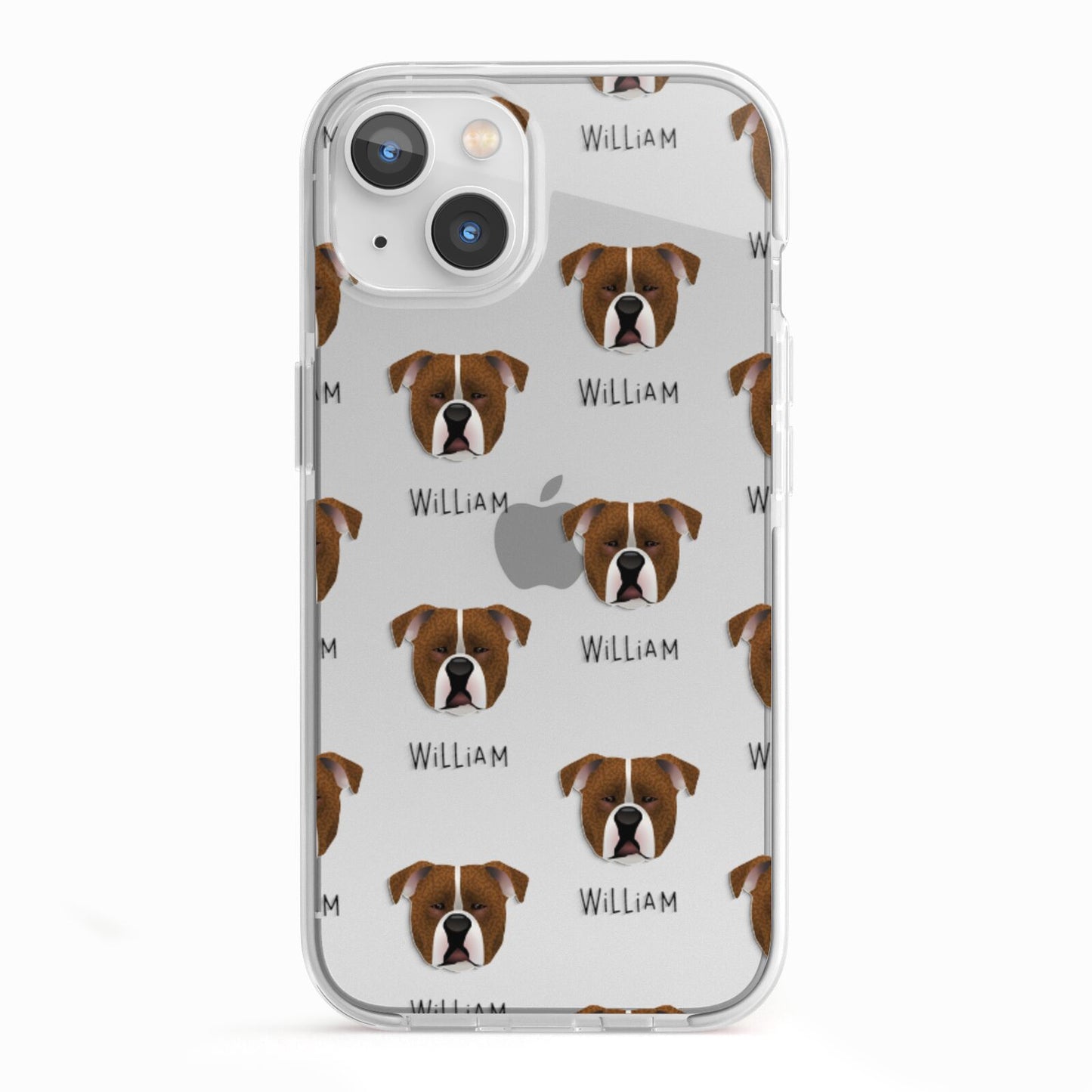 Johnson American Bulldog Icon with Name iPhone 13 TPU Impact Case with White Edges