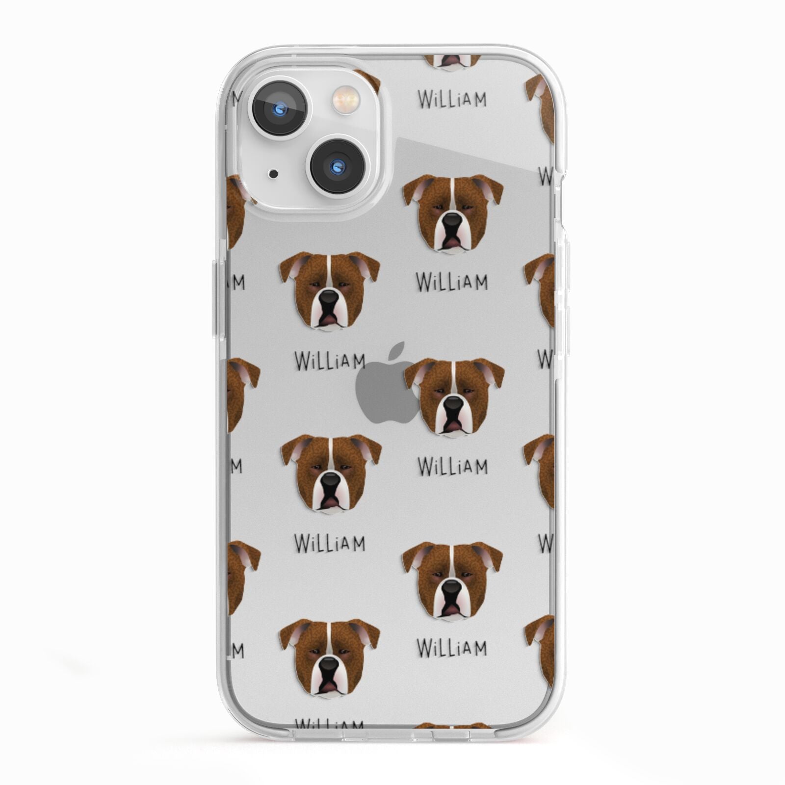 Johnson American Bulldog Icon with Name iPhone 13 TPU Impact Case with White Edges