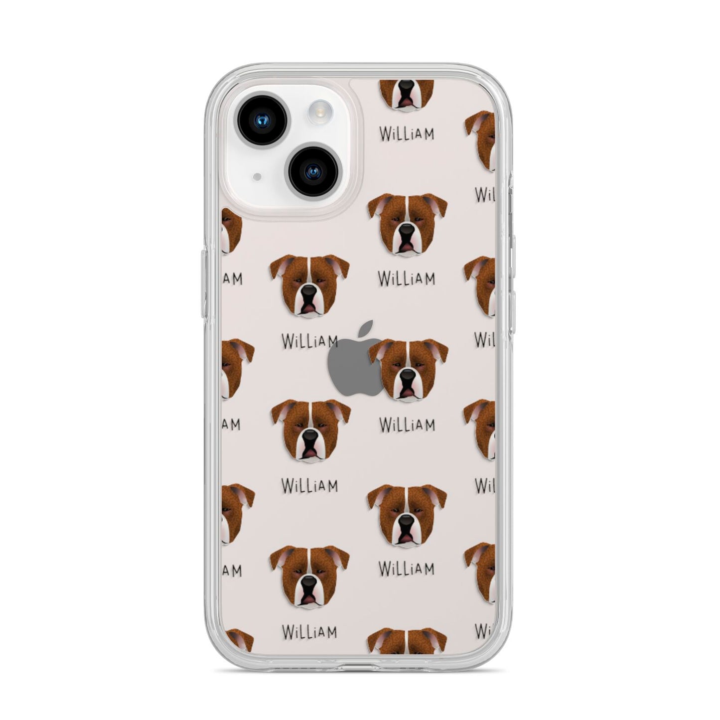Johnson American Bulldog Icon with Name iPhone 14 Clear Tough Case Starlight