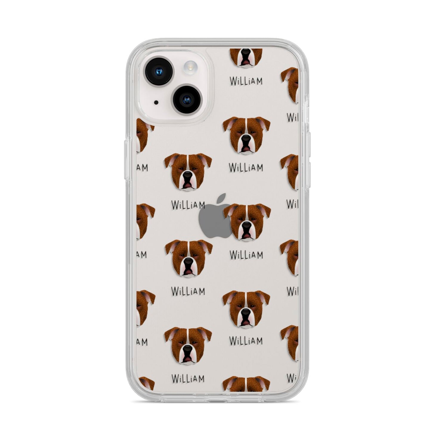Johnson American Bulldog Icon with Name iPhone 14 Plus Clear Tough Case Starlight