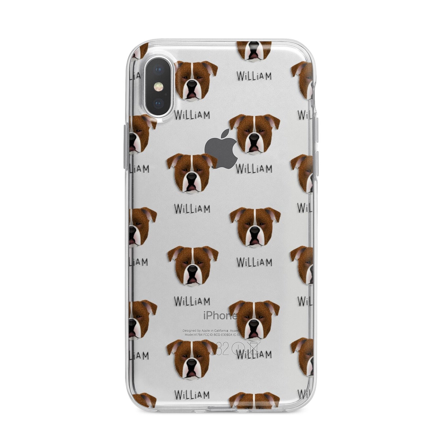 Johnson American Bulldog Icon with Name iPhone X Bumper Case on Silver iPhone Alternative Image 1