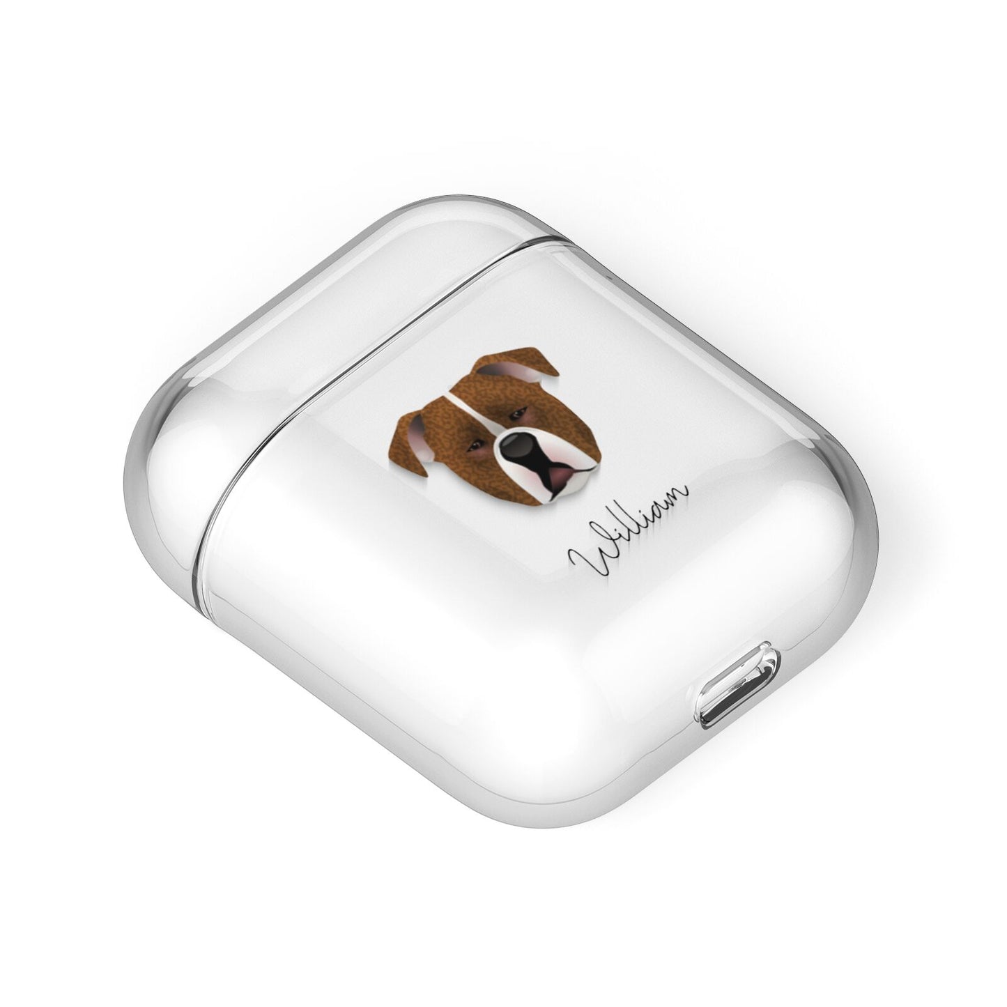 Johnson American Bulldog Personalised AirPods Case Laid Flat