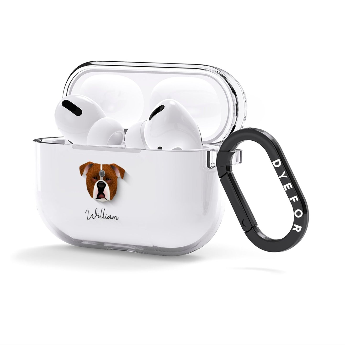 Johnson American Bulldog Personalised AirPods Clear Case 3rd Gen Side Image