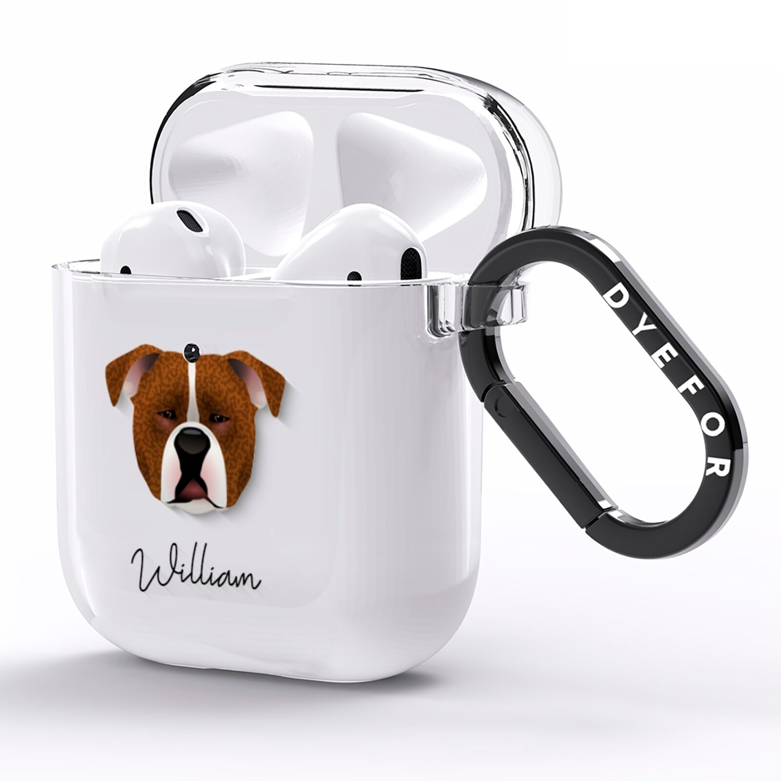 Johnson American Bulldog Personalised AirPods Clear Case Side Image