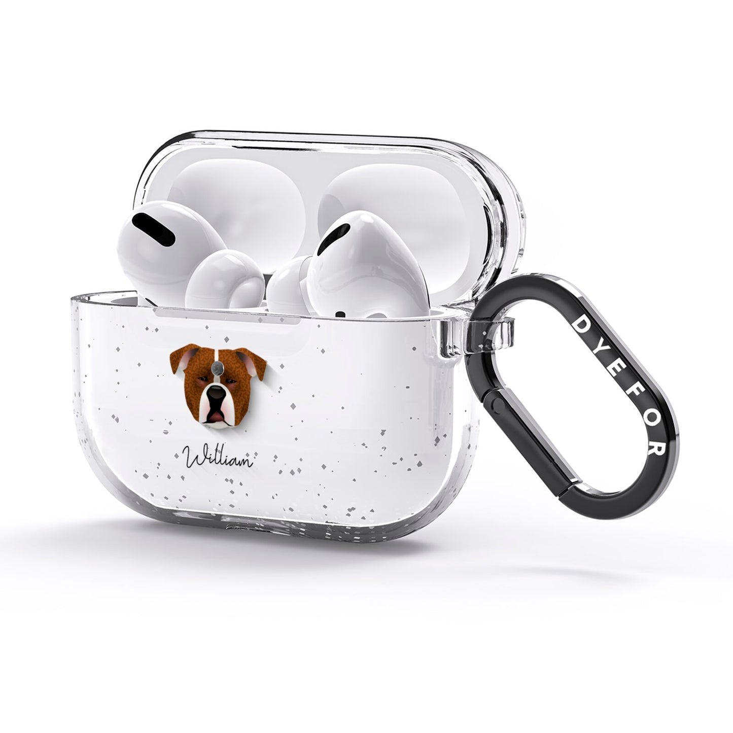 Johnson American Bulldog Personalised AirPods Glitter Case 3rd Gen Side Image