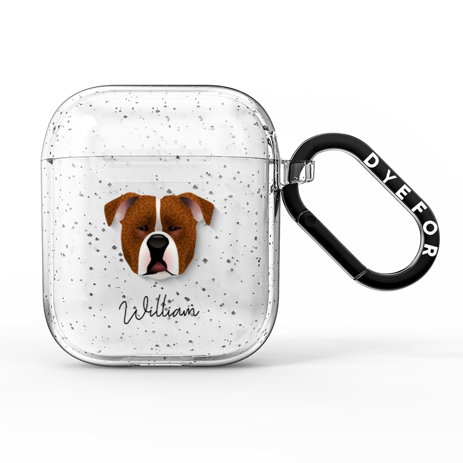 Johnson American Bulldog Personalised AirPods Glitter Case