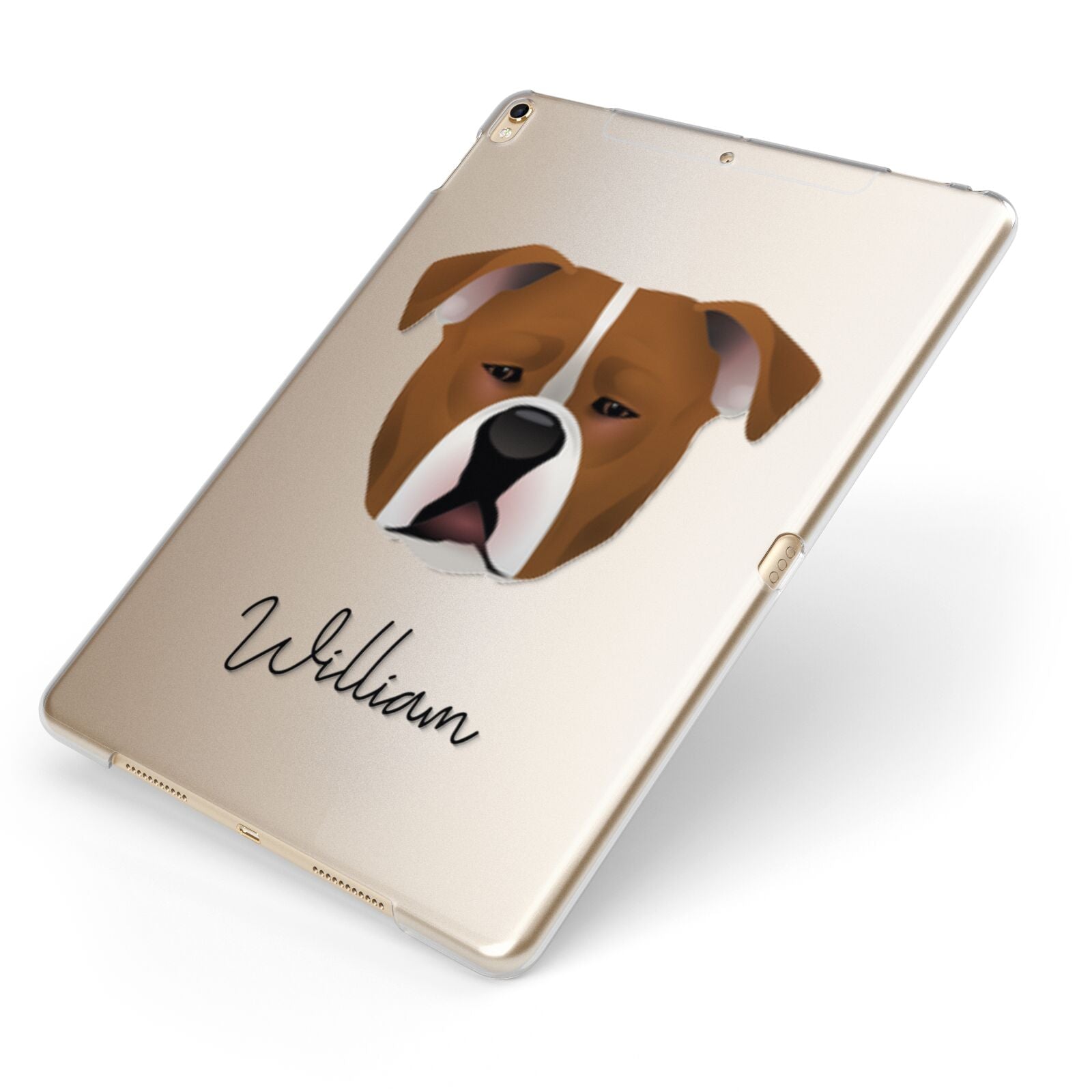 Johnson American Bulldog Personalised Apple iPad Case on Gold iPad Side View