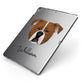 Johnson American Bulldog Personalised Apple iPad Case on Grey iPad Side View