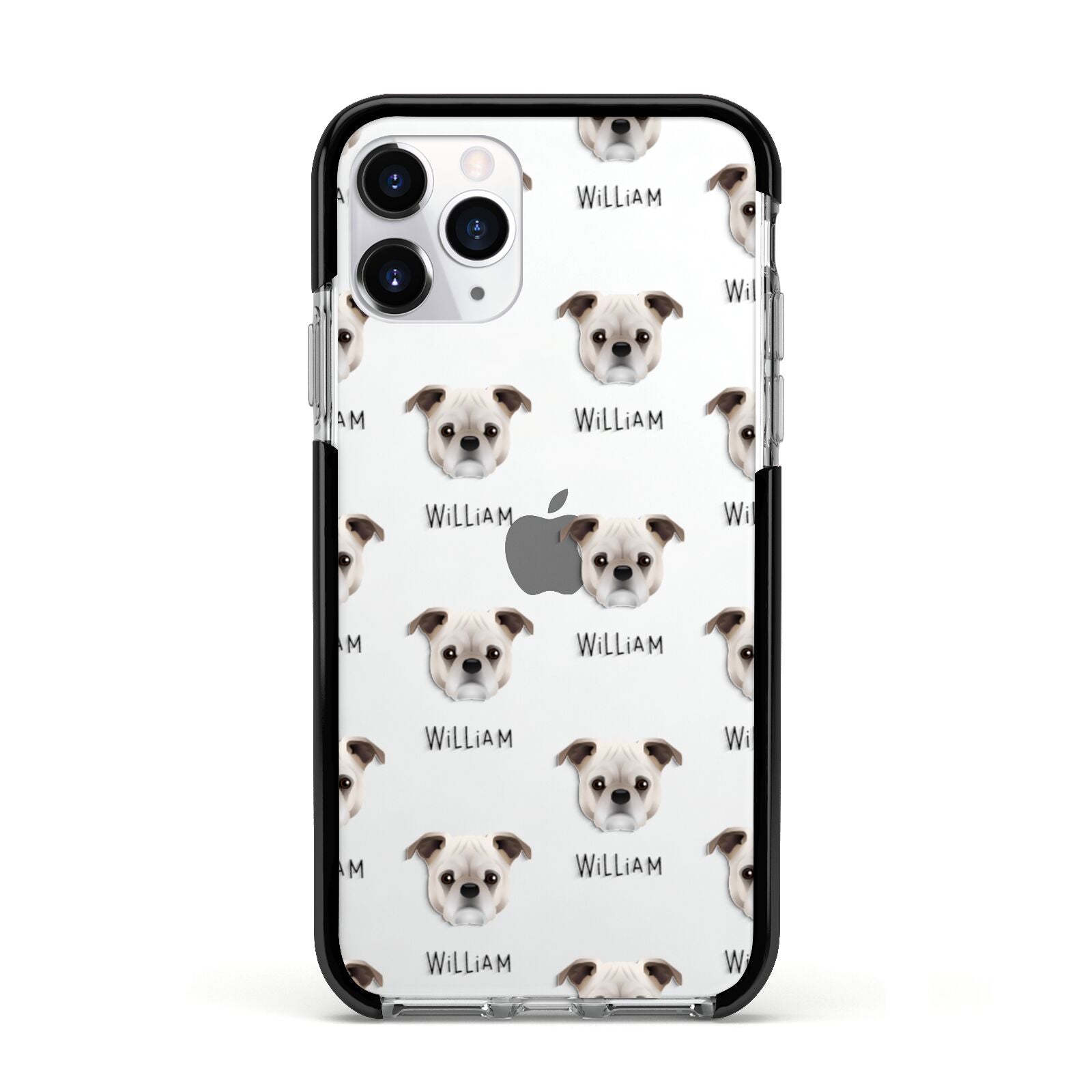 Jug Icon with Name Apple iPhone 11 Pro in Silver with Black Impact Case