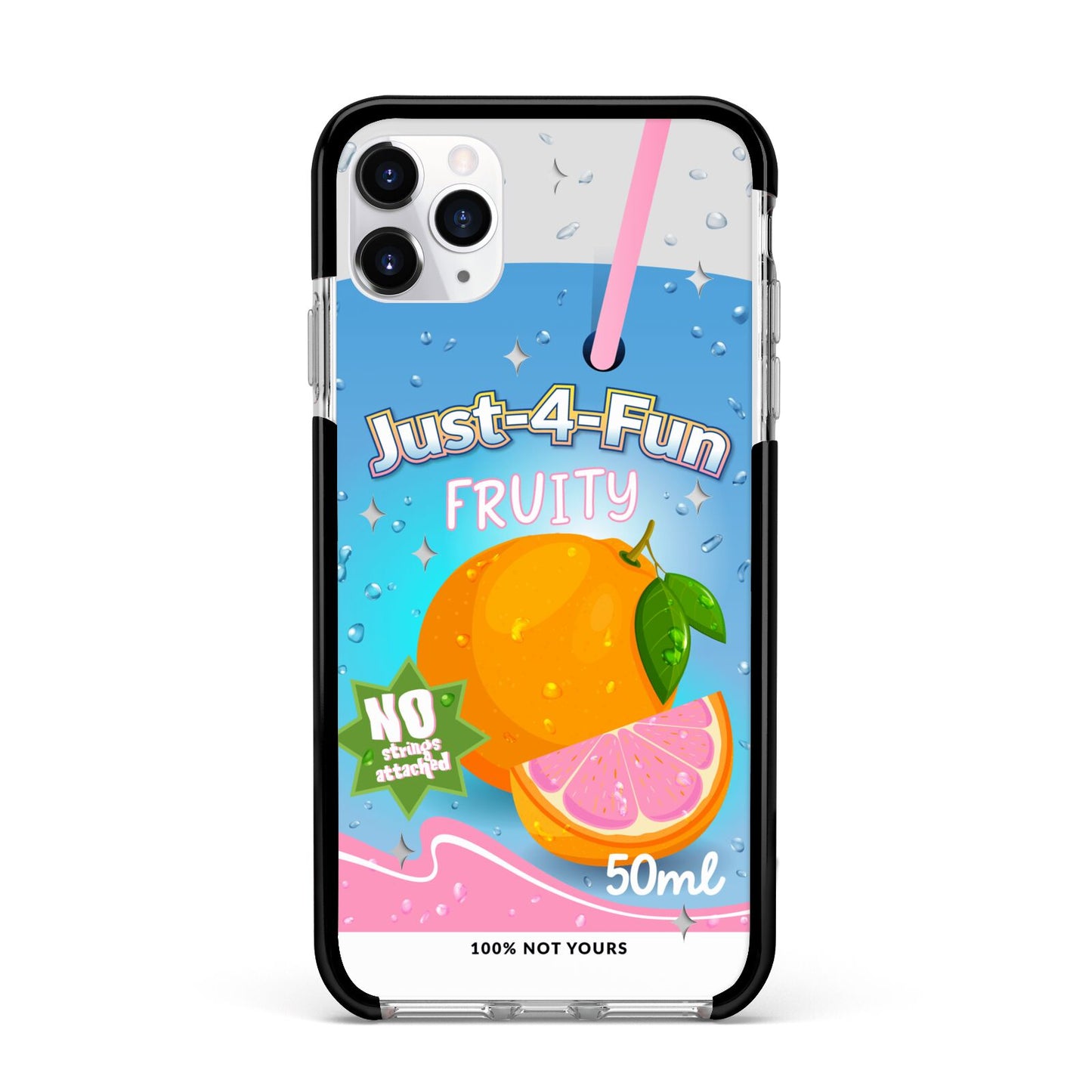 Just 4 Fun Apple iPhone 11 Pro Max in Silver with Black Impact Case