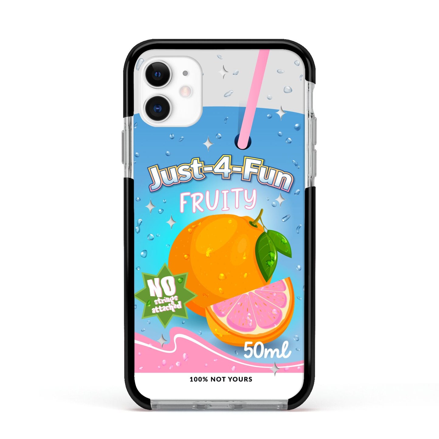 Just 4 Fun Apple iPhone 11 in White with Black Impact Case