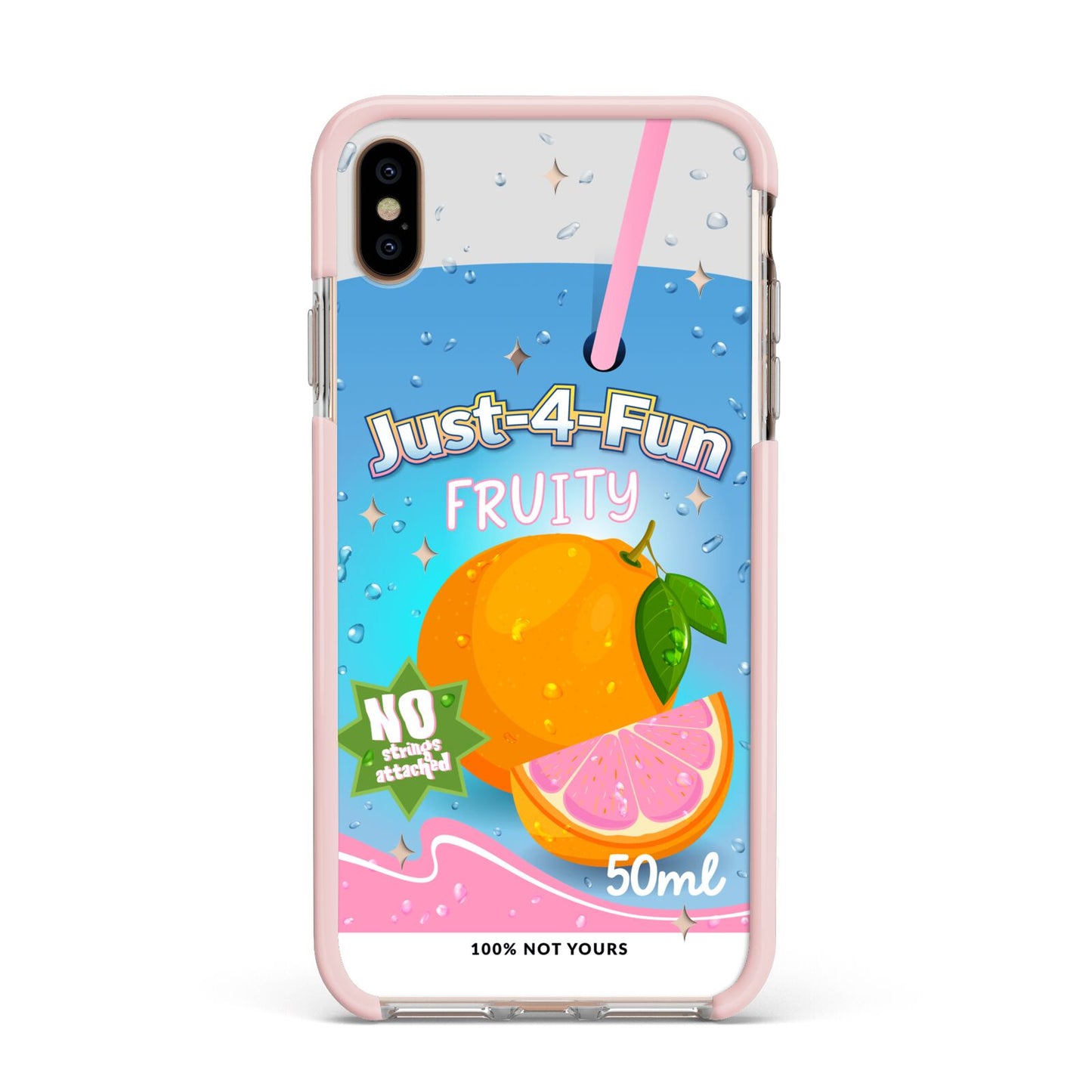 Just 4 Fun Apple iPhone Xs Max Impact Case Pink Edge on Gold Phone