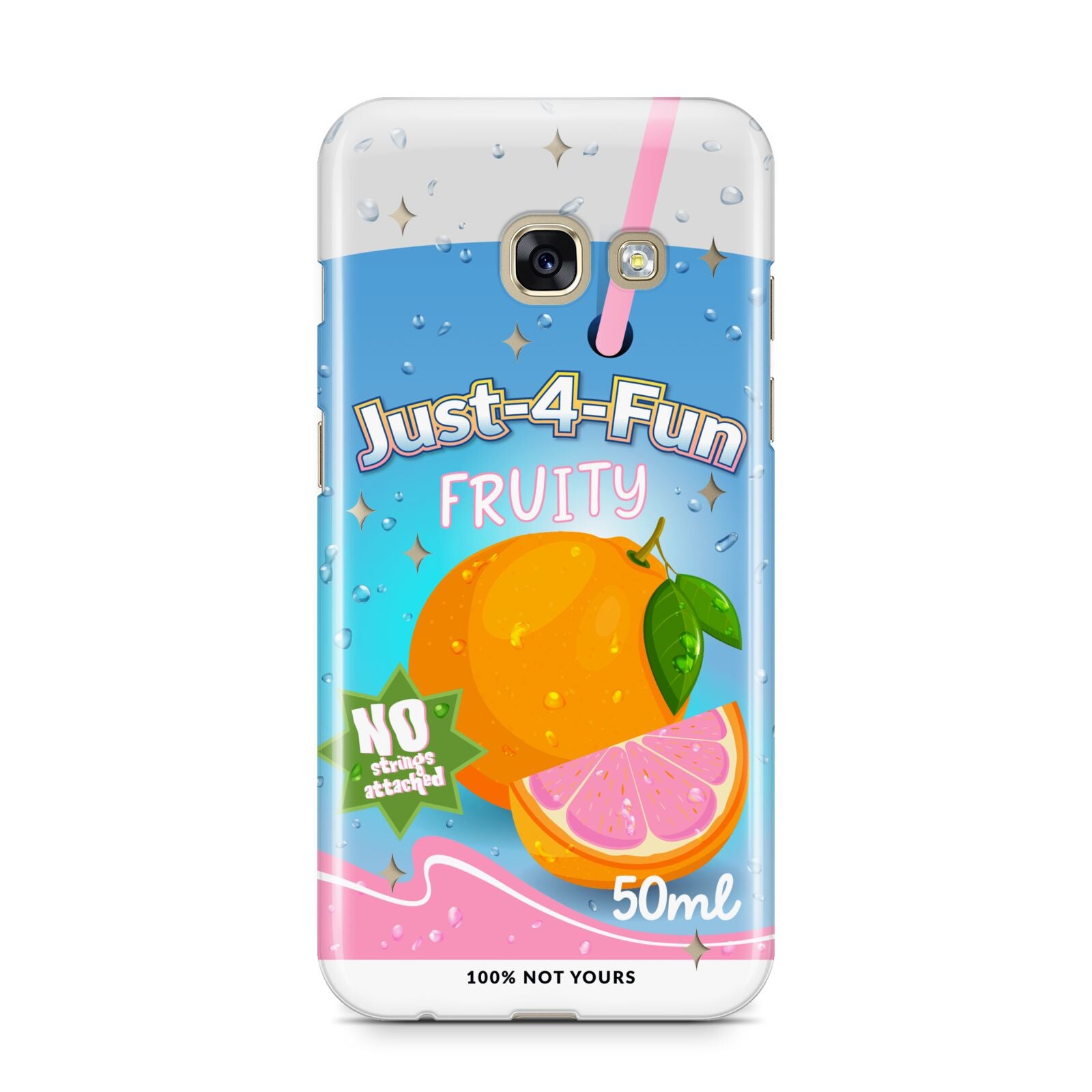 Just 4 Fun Samsung Galaxy A3 2017 Case on gold phone