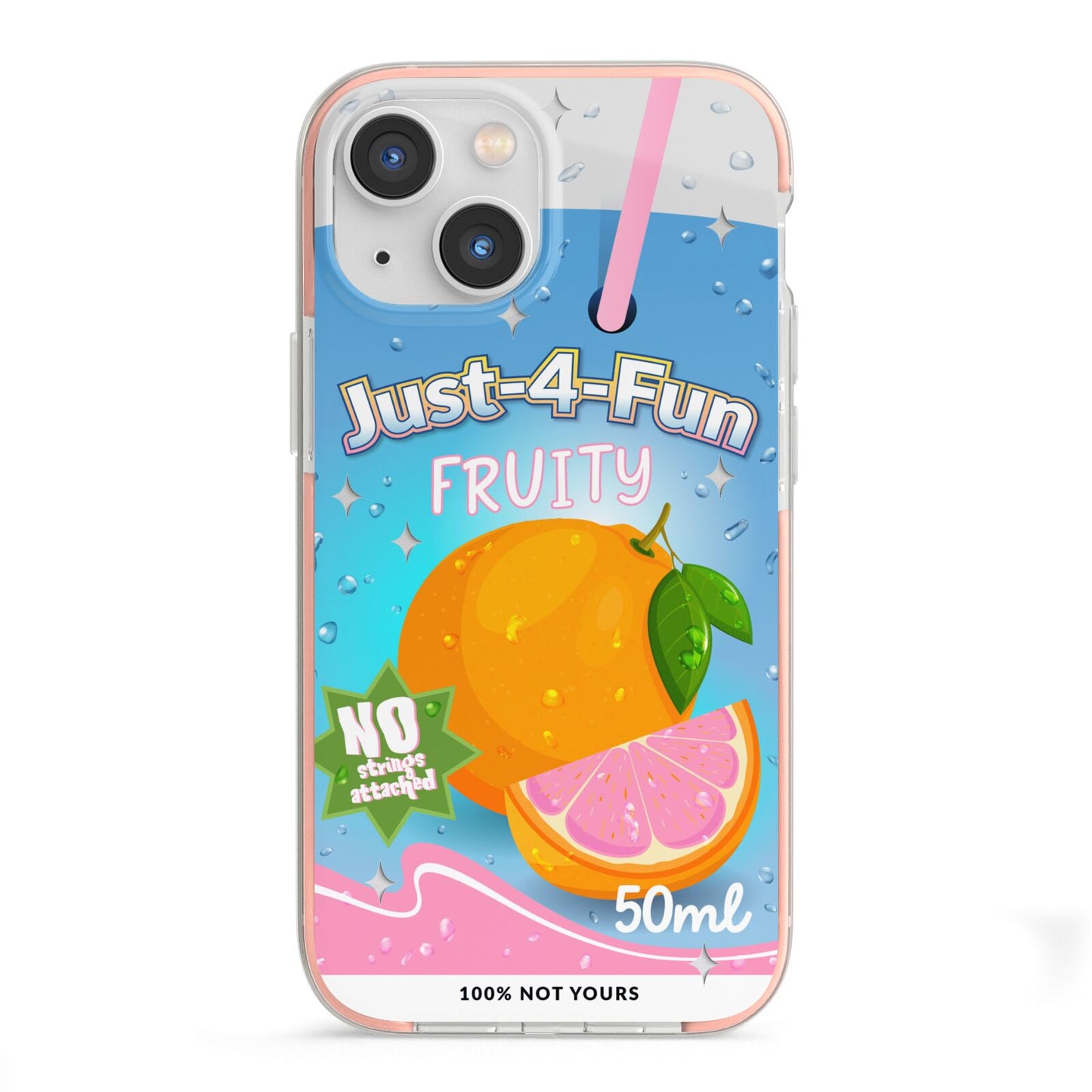 Just 4 Fun iPhone 13 Mini TPU Impact Case with Pink Edges