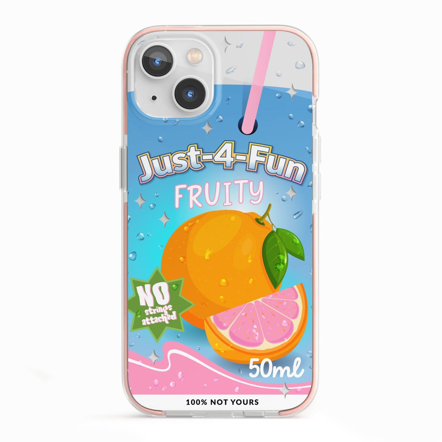 Just 4 Fun iPhone 13 TPU Impact Case with Pink Edges