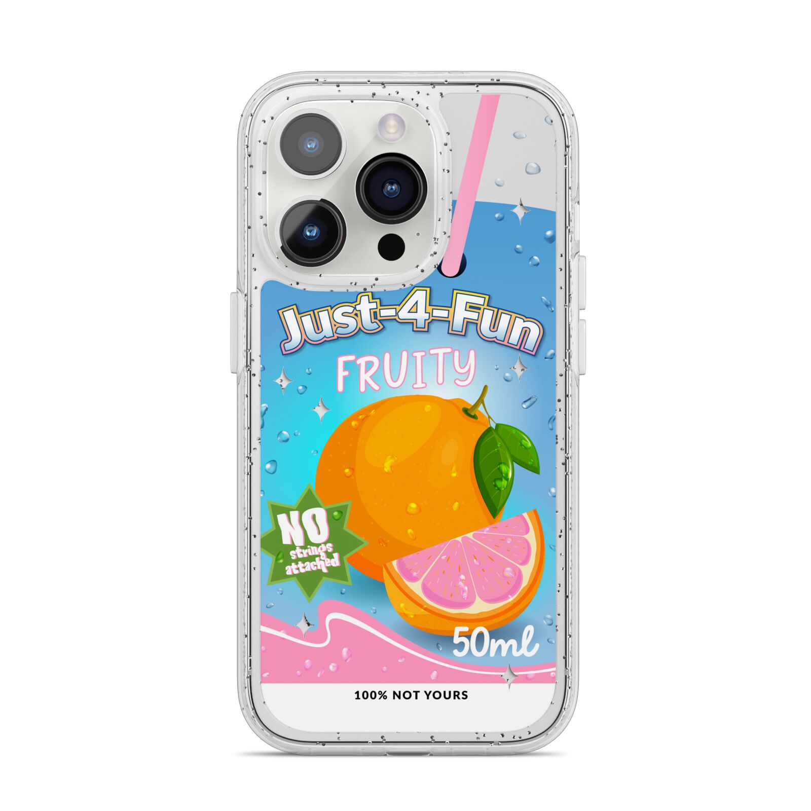 Just 4 Fun iPhone 14 Pro Glitter Tough Case Silver