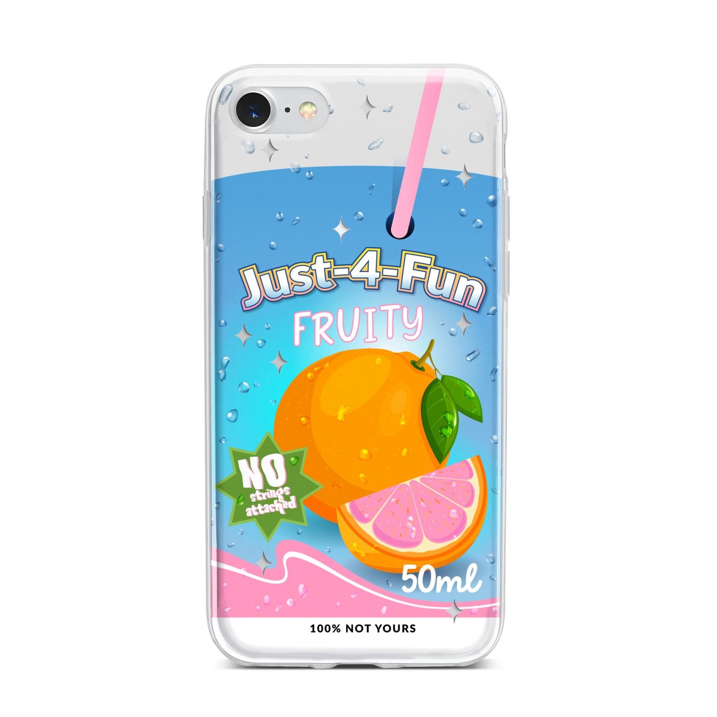 Just 4 Fun iPhone 7 Bumper Case on Silver iPhone