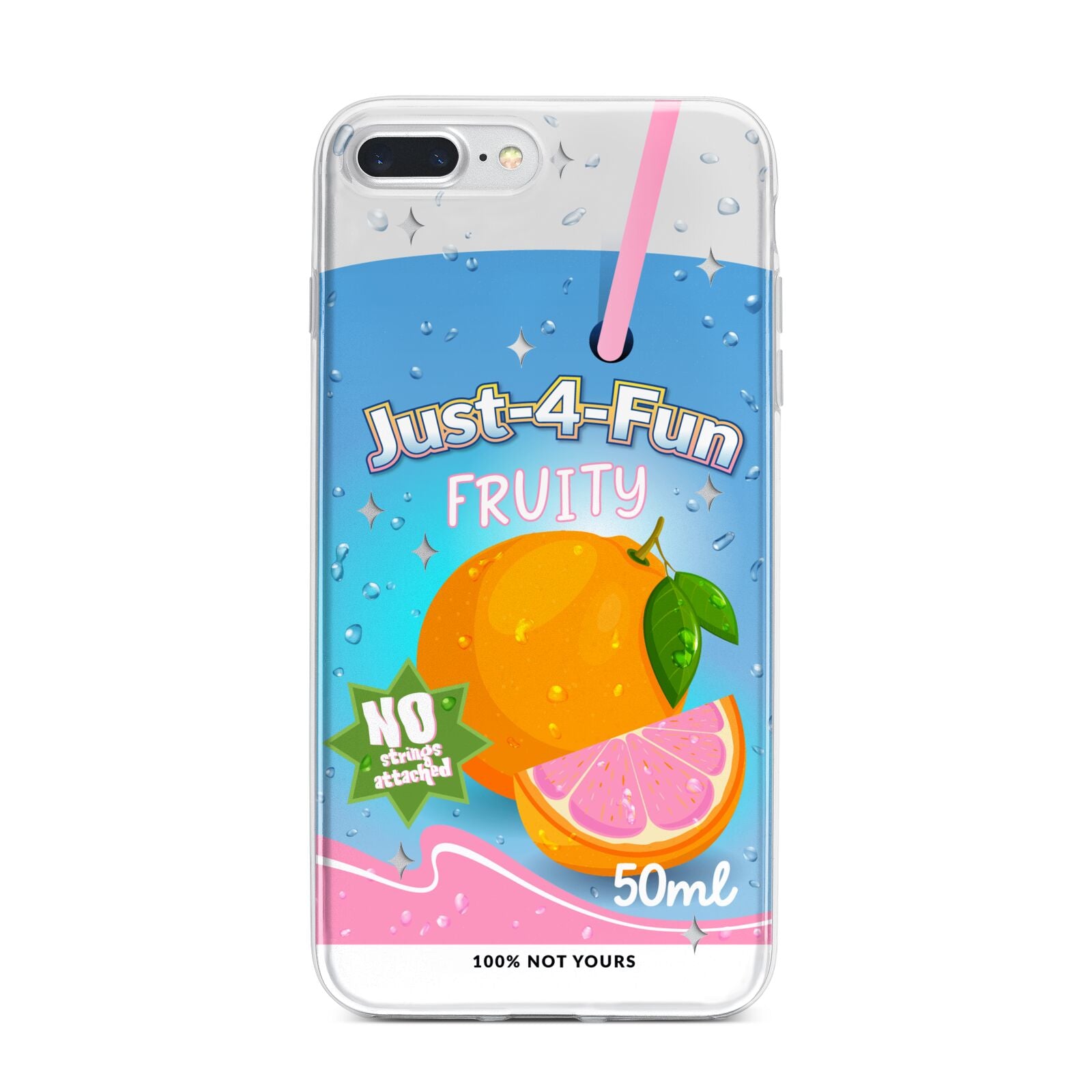 Just 4 Fun iPhone 7 Plus Bumper Case on Silver iPhone