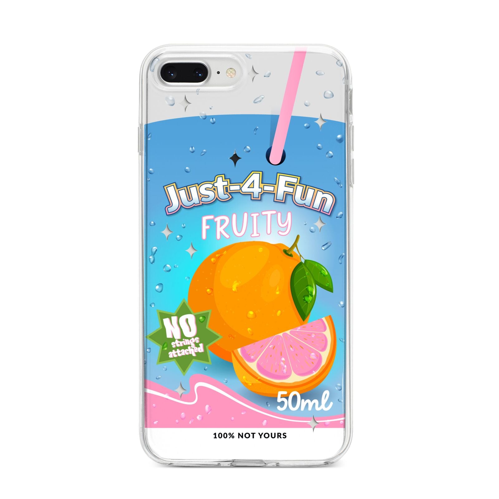 Just 4 Fun iPhone 8 Plus Bumper Case on Silver iPhone