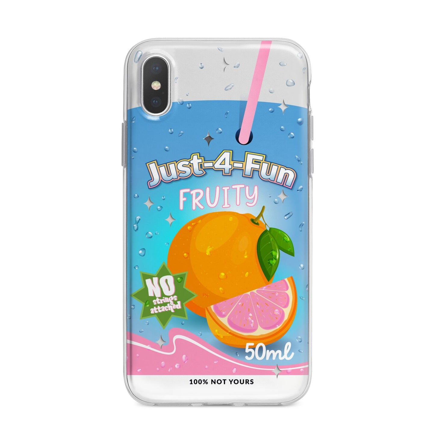 Just 4 Fun iPhone X Bumper Case on Silver iPhone Alternative Image 1