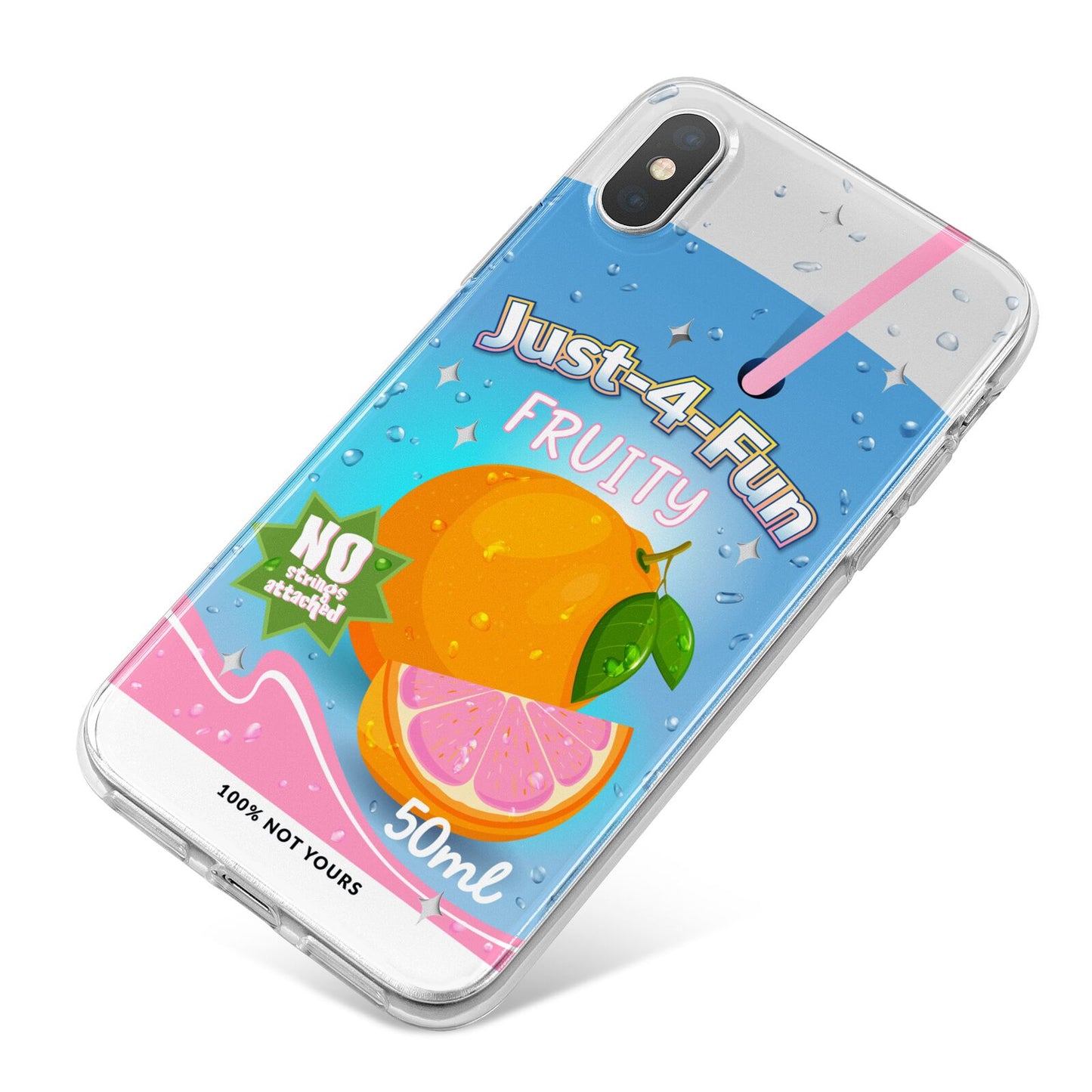 Just 4 Fun iPhone X Bumper Case on Silver iPhone