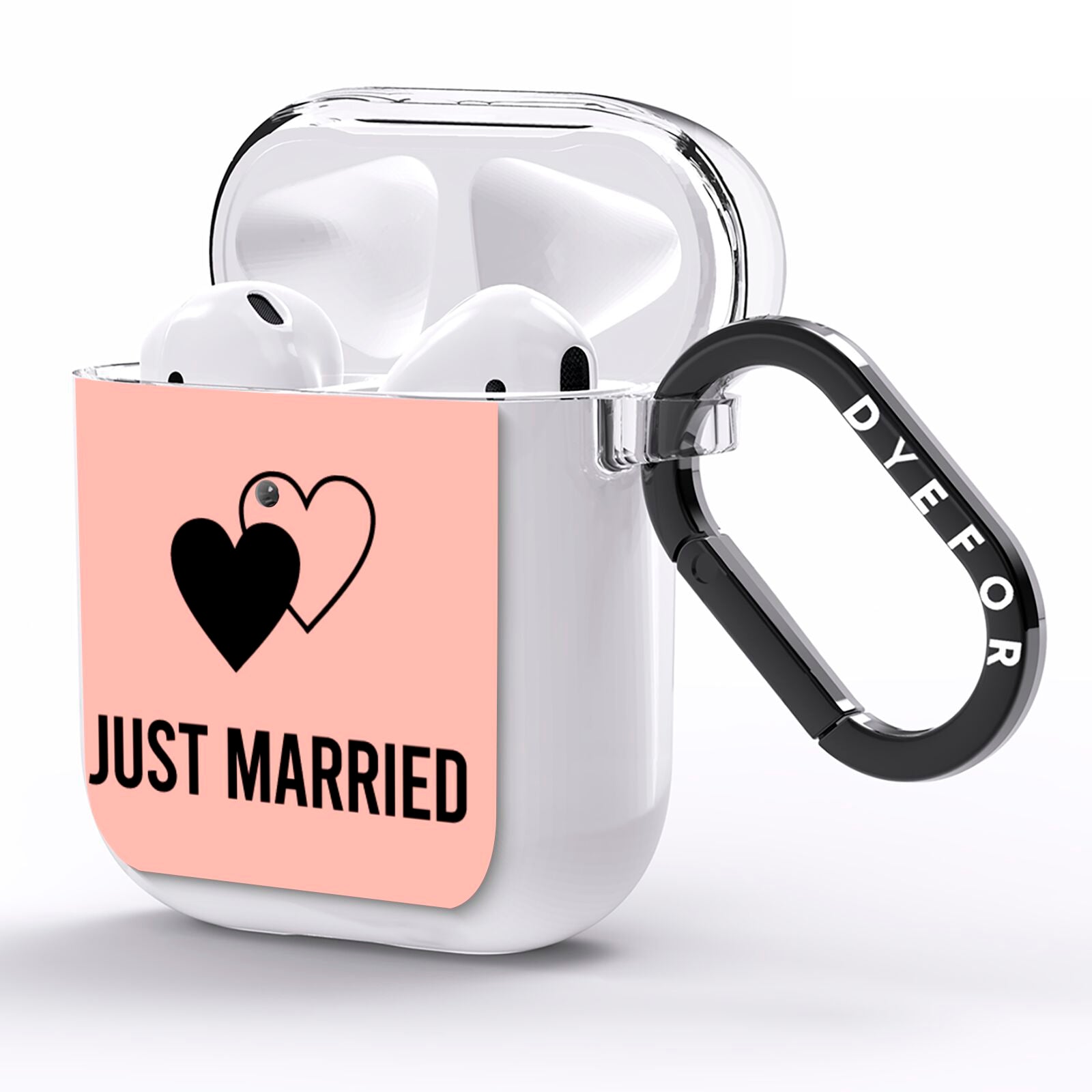 Just Married AirPods Clear Case Side Image