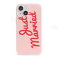 Just Married Red Pink iPhone 13 Mini Clear Bumper Case