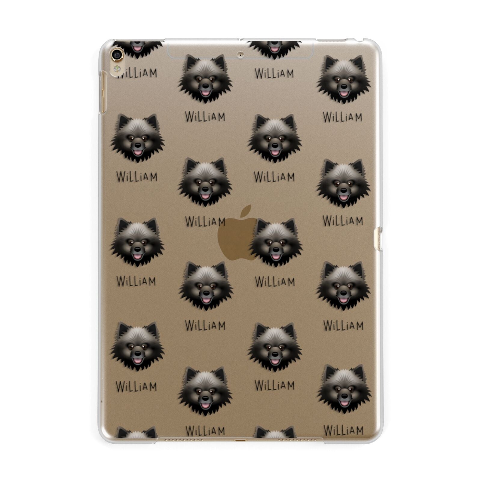 Keeshond Icon with Name Apple iPad Gold Case