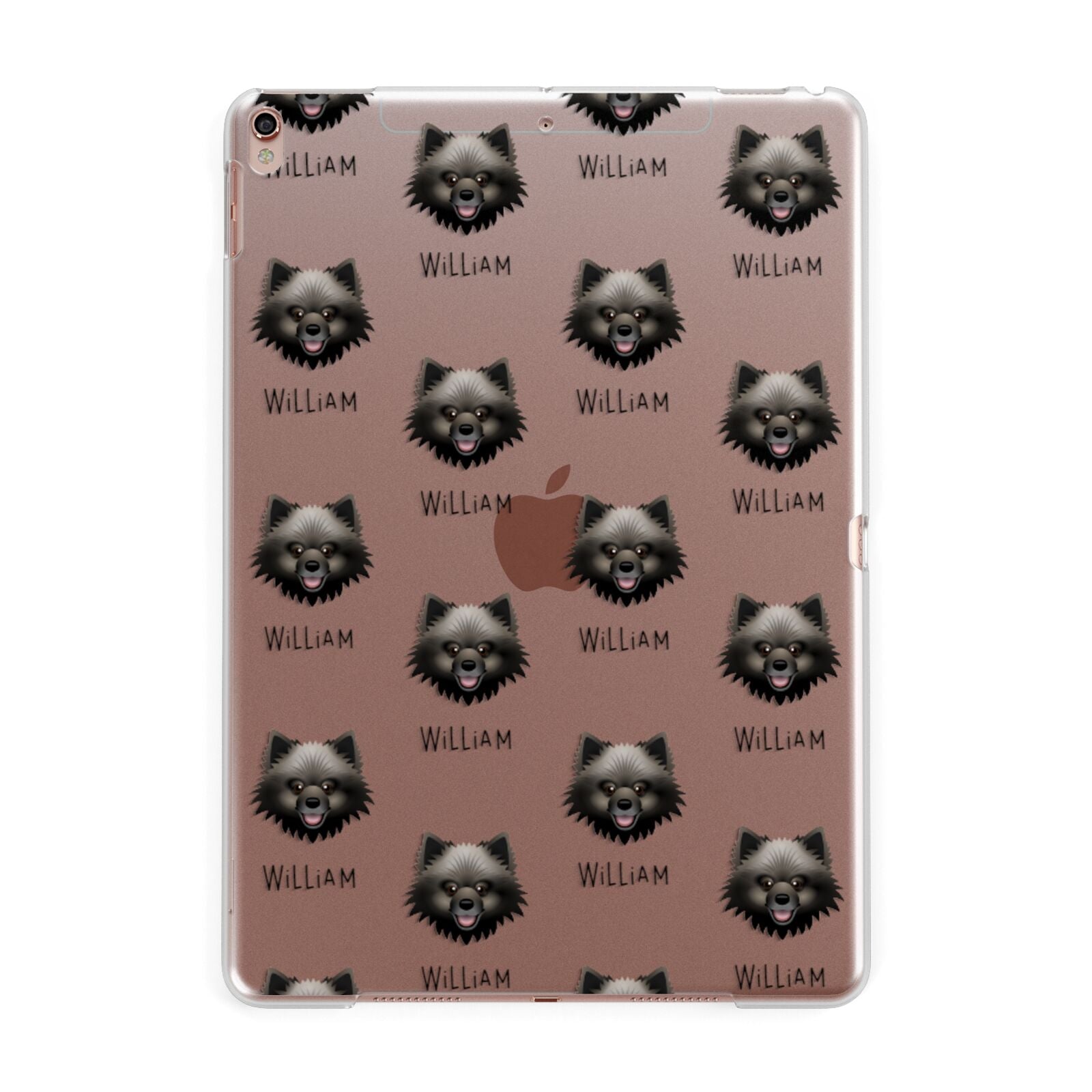 Keeshond Icon with Name Apple iPad Rose Gold Case