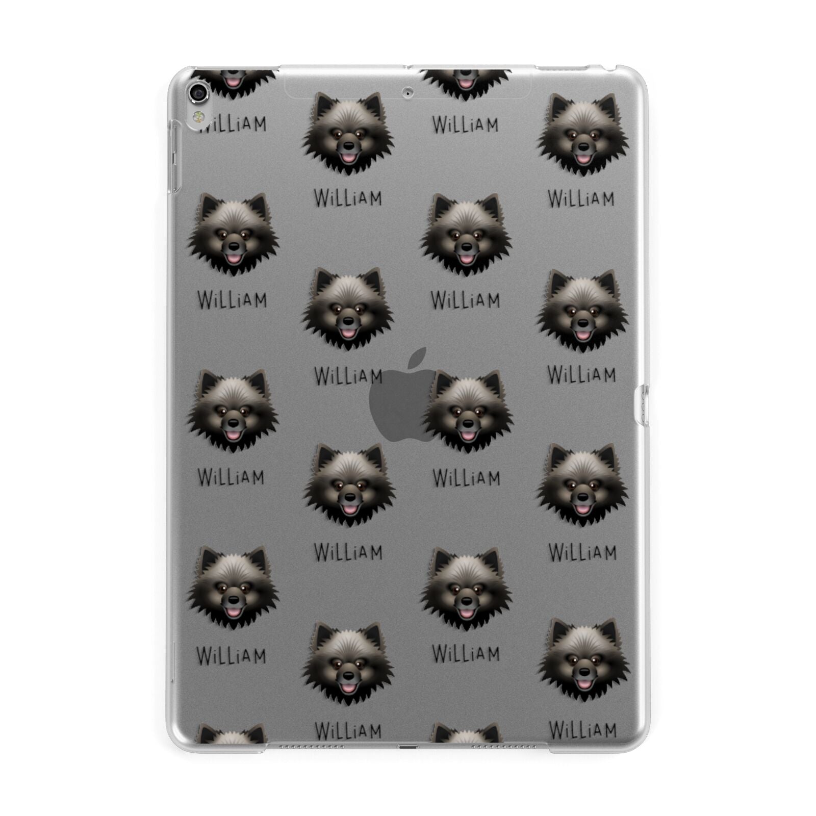Keeshond Icon with Name Apple iPad Silver Case