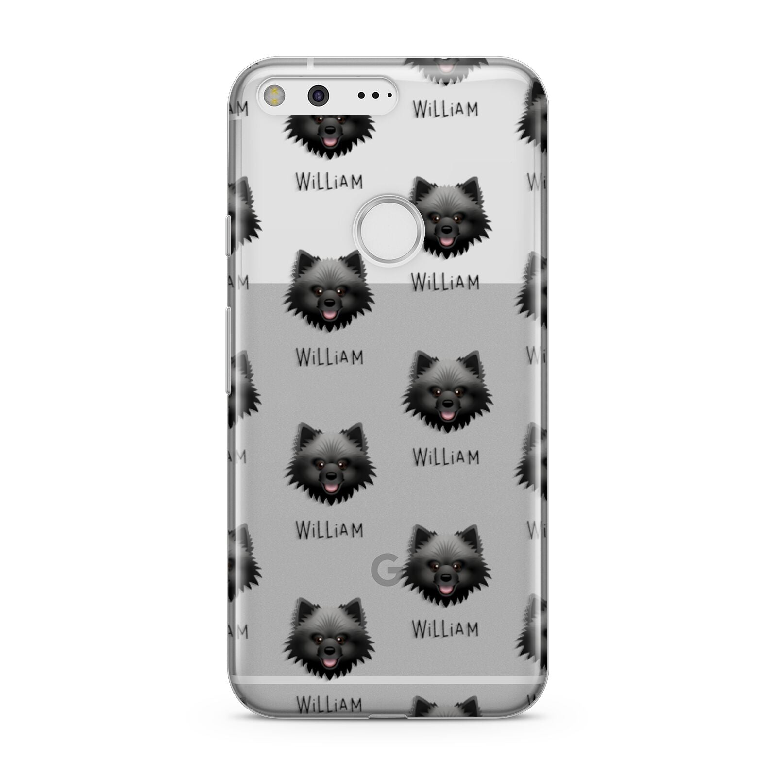 Keeshond Icon with Name Google Pixel Case