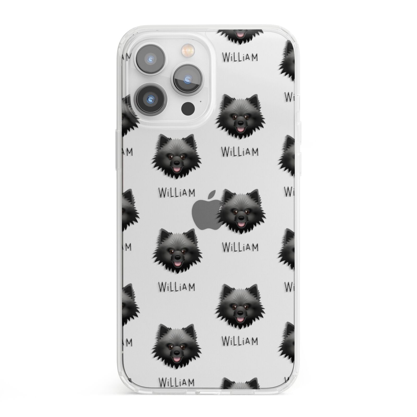 Keeshond Icon with Name iPhone 13 Pro Max Clear Bumper Case