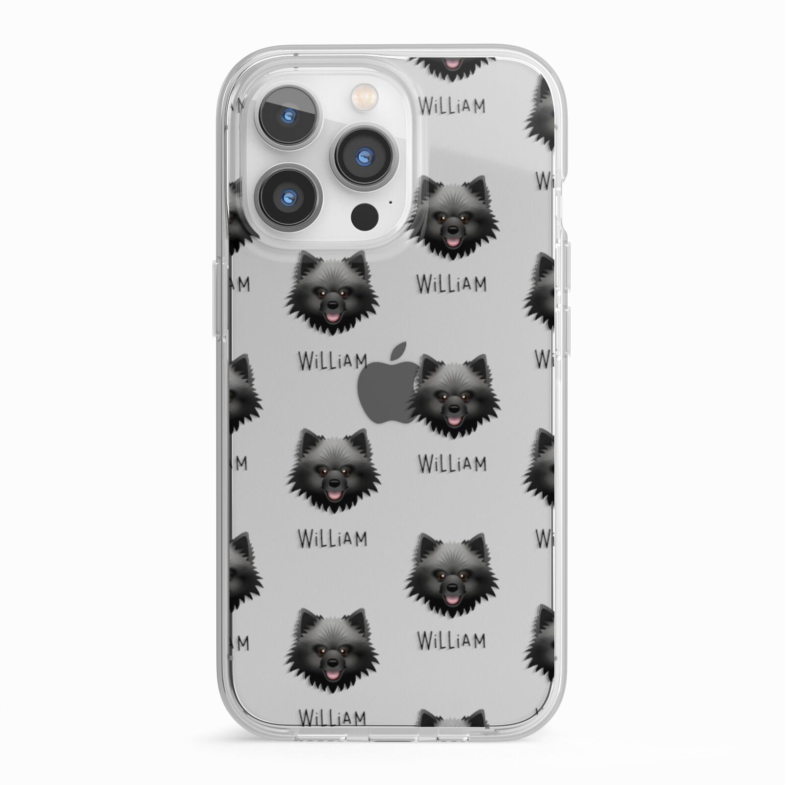 Keeshond Icon with Name iPhone 13 Pro TPU Impact Case with White Edges